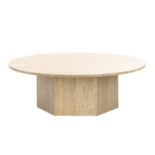 Harmon Round Turkish Travertine Coffee Table
