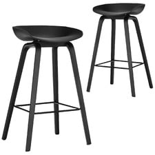62cm Black Hay Replica Barstools (Set of 2)