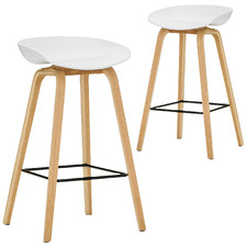 62cm White Hay Replica Barstools (Set of 2)