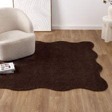 Chocolate Effie Hand-Tufted Scalloped Rug
