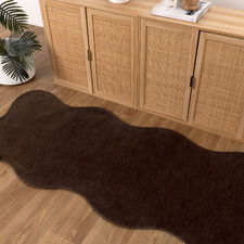 Chocolate Effie Hand-Tufted Scalloped Runner