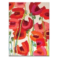 Crazy Poppies Stretched Canvas