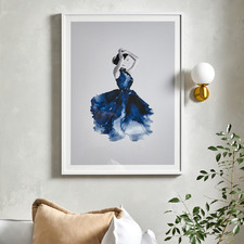 Lady in Blue Printed Wall Art