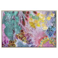 Golden Flowers Printed Wall Art