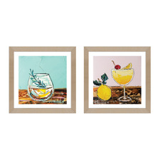2 Piece Citrus Delights Framed Paper Print Wall Art Set