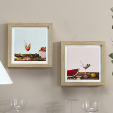 2 Piece Summer Fizz & Fruit Delight Framed Paper Print Wall Art Set