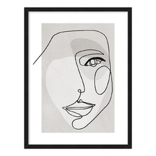 Face Line 3 Framed Printed Wall Art