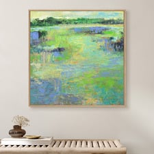 Wetland with Yellow Sky Canvas Wall Art