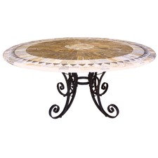 Sunray Round Mosaic Stone Table On Iron Base