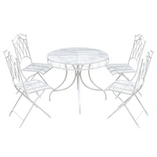 4 Seater Albany Round Wrought Iron Outdoor Bistro Set