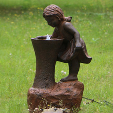 Girl At Water Fountain with LED