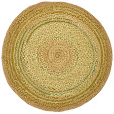 Green Kaza Hand-Knotted Jute & Cotton Round Rug