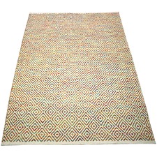 Rainbow Squares Hand-Knotted Cotton Rug