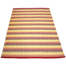 Red Tiskoni Hand-Knotted Cotton Rug