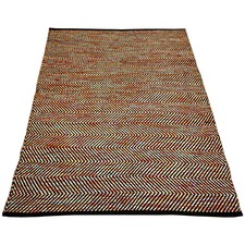 Multi-Coloured Ziggy Hand-Knotted Cotton Rug