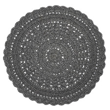 Grey Hooks Hand-Woven Wool & Viscose Round Rug