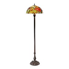 Large Traditional Butterfly Sunflower Tiffany Floor Lamp