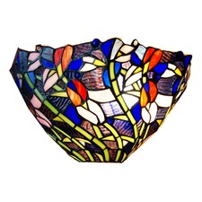 Grady Floral Swirl Tiffany Style Wall Sconce