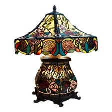 Large Traditional Rose Tiffany Table Lamp