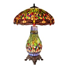Dragonfly Large Green Tiffany Table Lamp