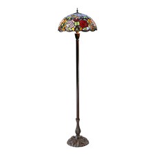 Hummingbird Flower Stained Glass Tiffany Floor Lamp