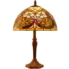 Flower & Wisteria Tiffany Style Bedside Lamp