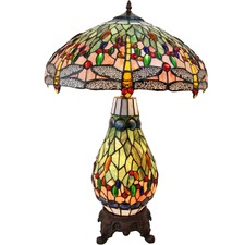 Green Dragonfly Tiffany Style Table Lamp