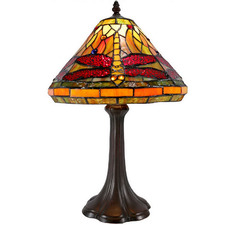 Large Dragonfly Leadlight Tiffany-Style Bedside Lamp