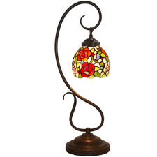 Elegant Rose Tiffany-Style Table Lamp