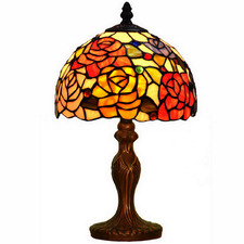 Romantic Rose Tiffany-Style Mini Table Lamp