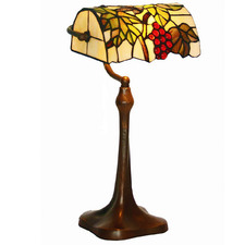 Grape Tiffany-Style Banker's Lamp