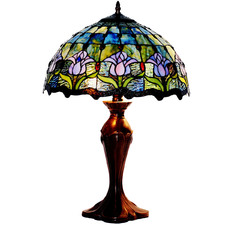 Lavender Tulip Tiffany-Style Table Lamp
