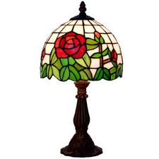 Rose Red Tiffany-Style Mini Table Lamp