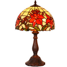 48cm Famous Lily Tiffany-Style Bedside Lamp