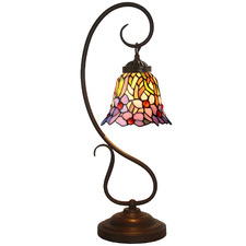 Amazon Stained Glass Iris Flower Tiffany Table Lamp