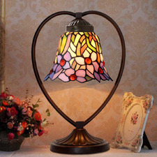 Iris Flower Tiffany-Style Table Lamp