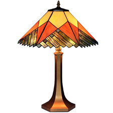 Geometric Pattern Tiffany-Style Table Lamp
