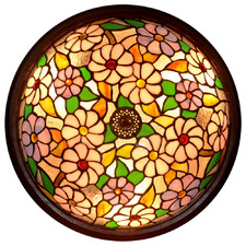 Garden Cosmos Tiffany-Style Flush Mount Ceiling Light