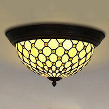 Bead Tiffany-Style Flush Mount Ceiling Light