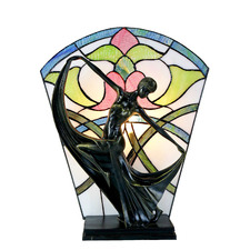 42cm Art Deco Feather Dancer Tiffany Style Lamp