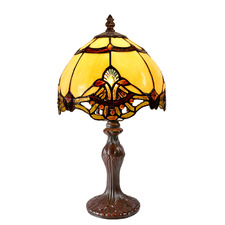 Beige Baroque Tiffany-Style Mini Table Lamp
