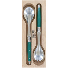 2 Piece Green Laguiole Debutant Salad Server Set