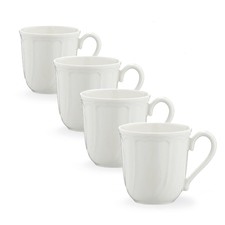 Baroque White 4 Mug Set