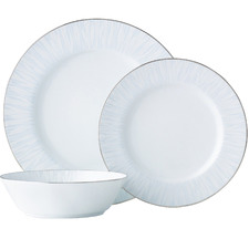 12 Piece Noritake Platinum Glacier Porcelain Dinnerware Set