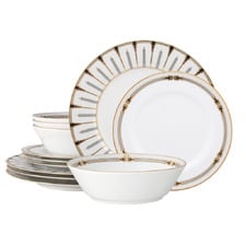 12 Piece Empire Gold Porcelain Dinner Set