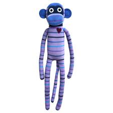 Purple & Blue Striped Stevie Monkey Plush Toy