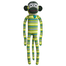 Green & Yellow Striped Frankie Monkey Plush Toy