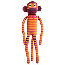 Orange & Red Striped Jules Monkey Plush Toy