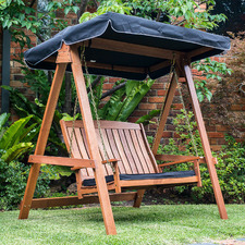 Rivers 2 Seat Hardwood Swing with Canopy & Cushion
