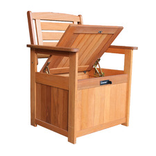Lockt Wooden Outdoor Armchair with Lockable Storage Seat